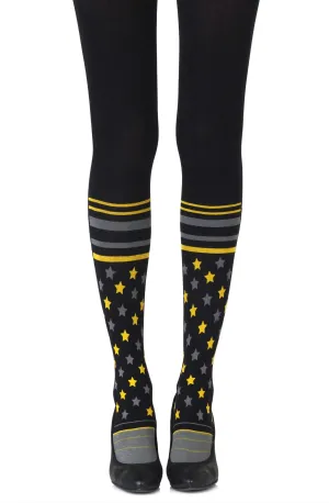 Zohara "Sock It To Me" Black Print Tights